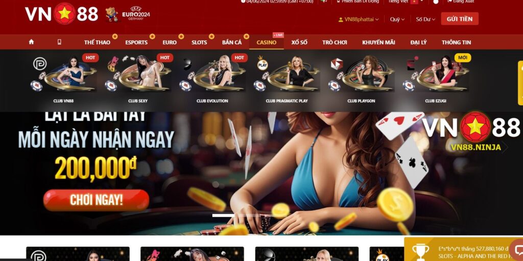 Tài xỉu Sicbo xuất hiện trong nhiều sảnh game Casino có tại nhà cái VN88